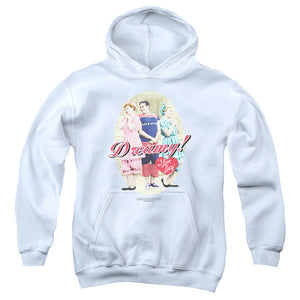AN OFFCIALLY LICENSED I LOVE LUCY DREAMY! YOUTH HOODIE WHITE