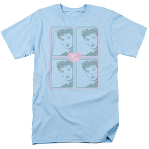AN OFFCIALLY LICENSED I LOVE LUCY LUCY SQUARED MEN'S REGULAR FIT T-SHIRT LIGHT BLUE