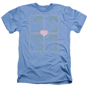 AN OFFCIALLY LICENSED I LOVE LUCY LUCY SQUARED MEN'S HEATHER T-SHIRT LIGHT BLUE
