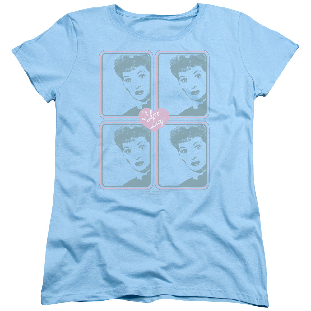 AN OFFCIALLY LICENSED I LOVE LUCY LUCY SQUARED WOMEN'S REGULAR FIT T-SHIRT LIGHT BLUE