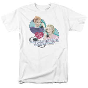 AN OFFCIALLY LICENSED I LOVE LUCY ALWAYS CONNECTED MEN'S REGULAR FIT T-SHIRT WHITE