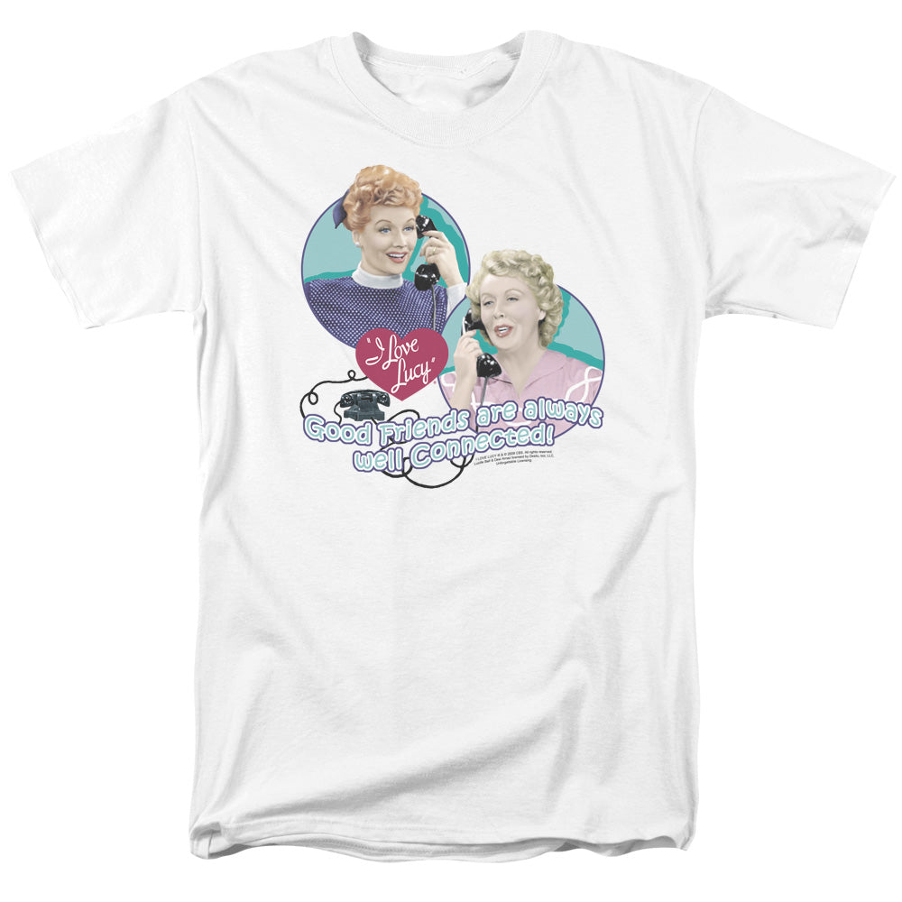AN OFFCIALLY LICENSED I LOVE LUCY ALWAYS CONNECTED MEN'S REGULAR FIT T-SHIRT WHITE