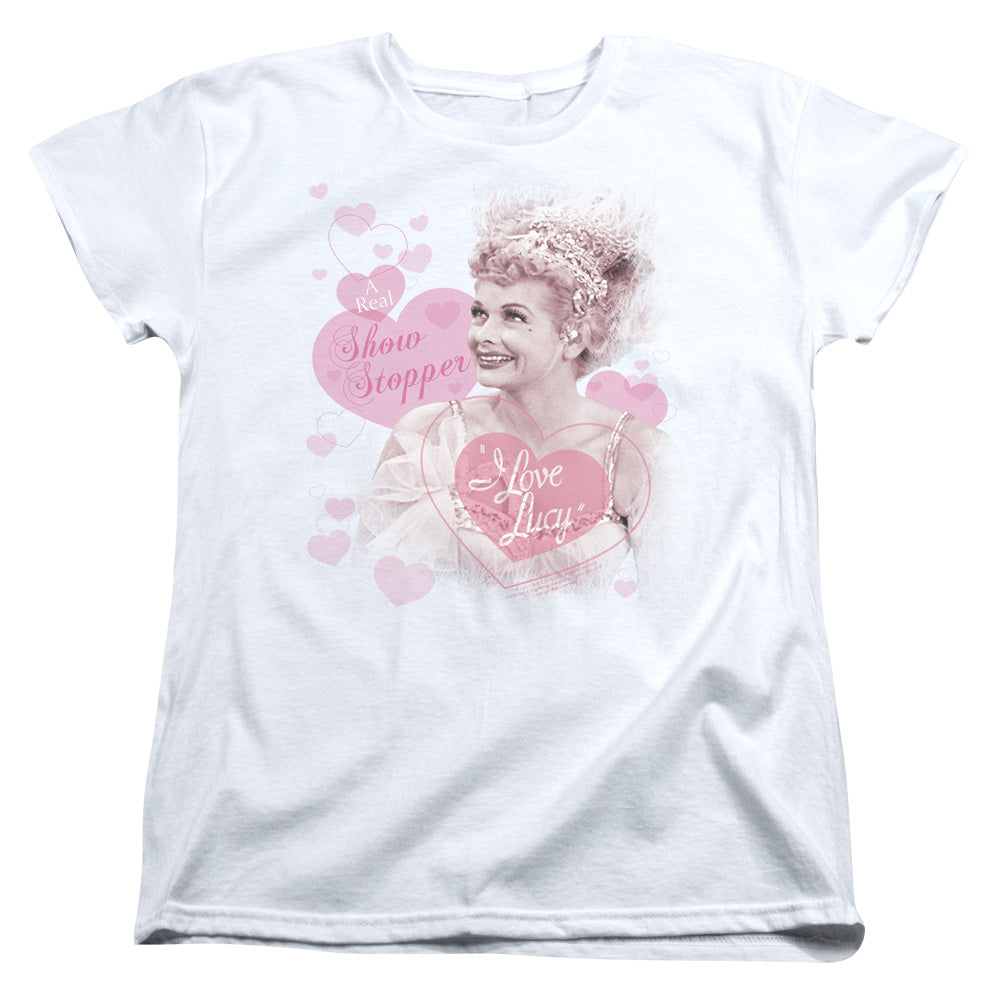 AN OFFCIALLY LICENSED I LOVE LUCY SHOW STOPPER WOMEN'S REGULAR FIT T-SHIRT WHITE