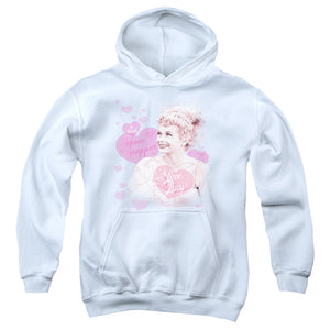 AN OFFCIALLY LICENSED I LOVE LUCY SHOW STOPPER YOUTH HOODIE WHITE