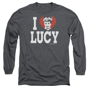 AN OFFCIALLY LICENSED I LOVE LUCY I LOVE LUCY MEN'S LONG SLEEVE T-SHIRT CHARCOAL