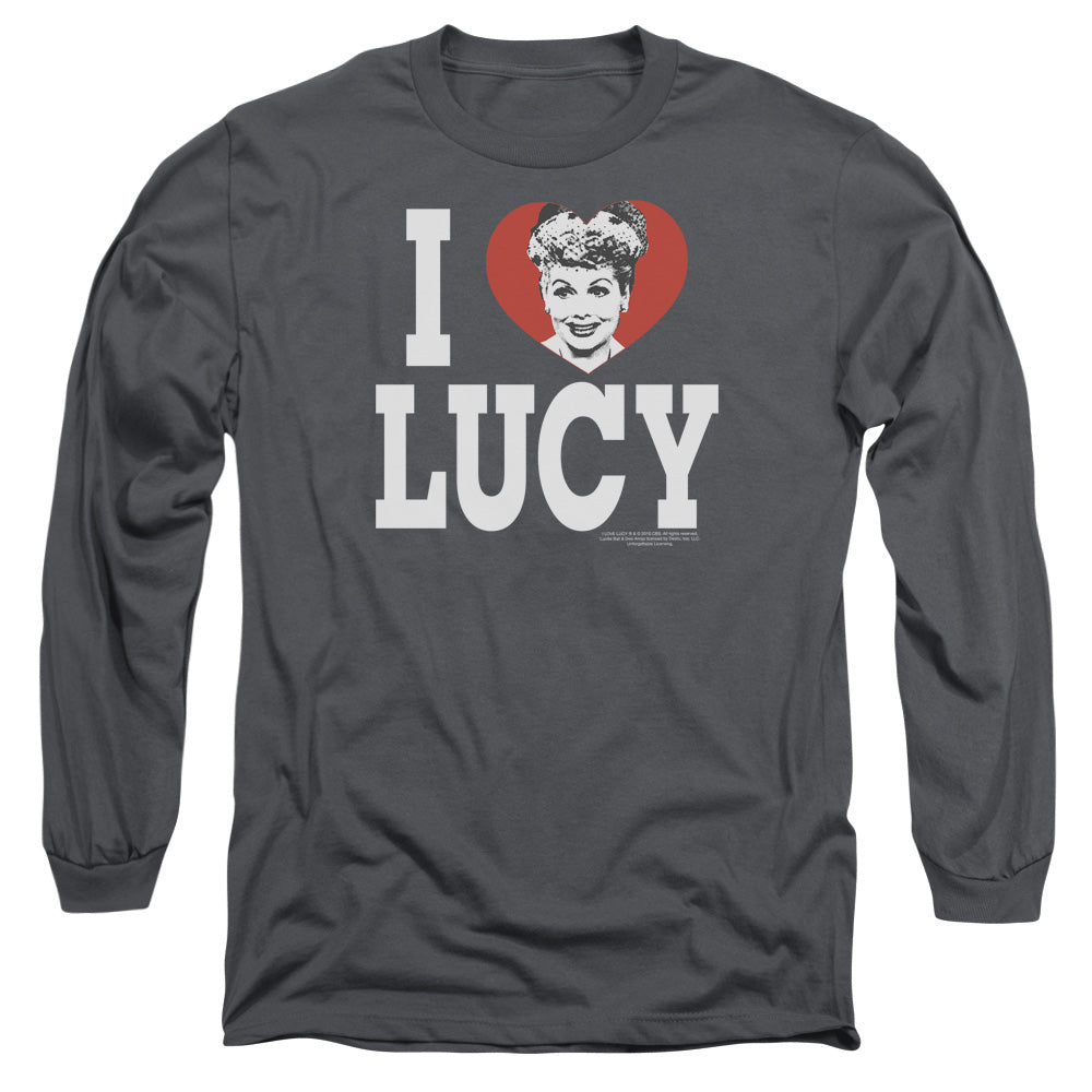 AN OFFCIALLY LICENSED I LOVE LUCY I LOVE LUCY MEN'S LONG SLEEVE T-SHIRT CHARCOAL