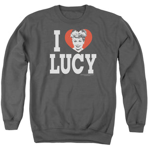 AN OFFCIALLY LICENSED I LOVE LUCY I LOVE LUCY ADULT UNISEX CREWNECK SWEATSHIRT CHARCOAL