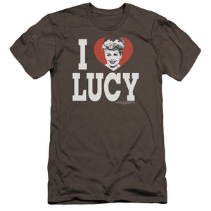 AN OFFCIALLY LICENSED I LOVE LUCY I LOVE LUCY MEN'S PREMIUM SLIM FIT T-SHIRT CHARCOAL