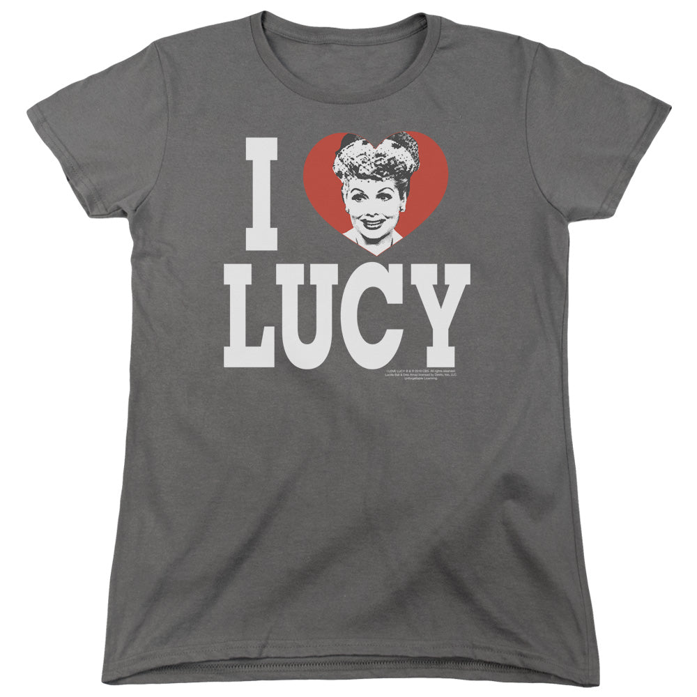 AN OFFCIALLY LICENSED I LOVE LUCY I LOVE LUCY WOMEN'S REGULAR FIT T-SHIRT CHARCOAL