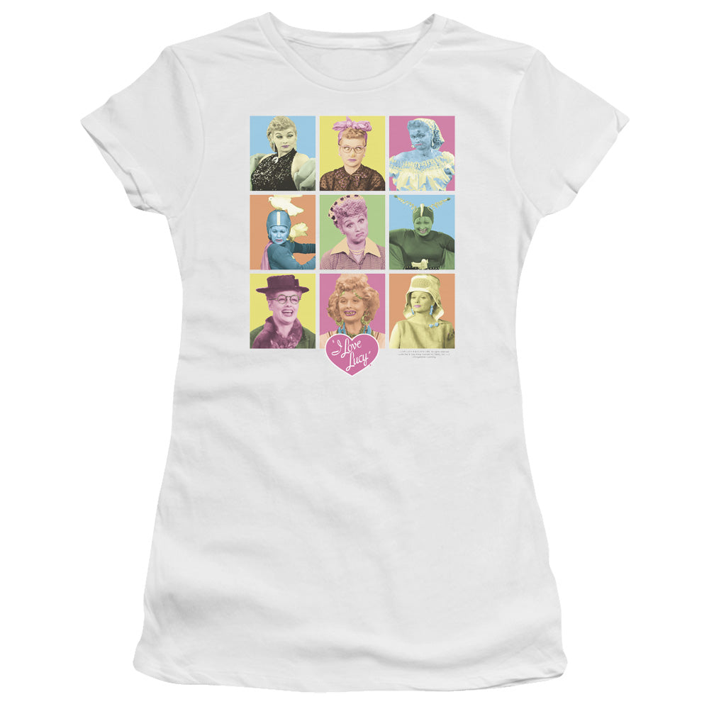 I Love Lucy So Many Faces Licensed Women's T-Shirt Juniors LG