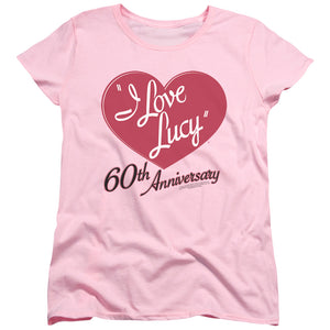 AN OFFCIALLY LICENSED I LOVE LUCY 60TH ANNIVERSARY WOMEN'S REGULAR FIT T-SHIRT PINK