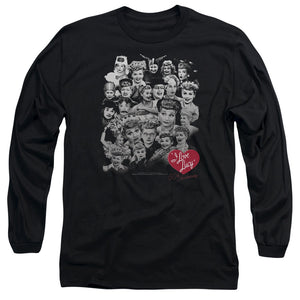 AN OFFCIALLY LICENSED I LOVE LUCY 60 YEARS OF FUN MEN'S LONG SLEEVE T-SHIRT BLACK