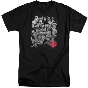 AN OFFCIALLY LICENSED I LOVE LUCY 60 YEARS OF FUN MEN'S TALL FIT T-SHIRT BLACK