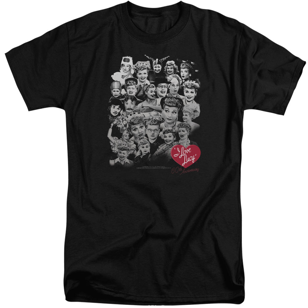 AN OFFCIALLY LICENSED I LOVE LUCY 60 YEARS OF FUN MEN'S TALL FIT T-SHIRT BLACK