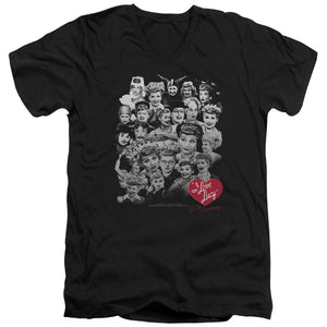 AN OFFCIALLY LICENSED I LOVE LUCY 60 YEARS OF FUN MEN'S V-NECK T-SHIRT BLACK