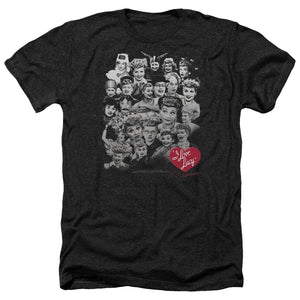 AN OFFCIALLY LICENSED I LOVE LUCY 60 YEARS OF FUN MEN'S HEATHER T-SHIRT CHARCOAL