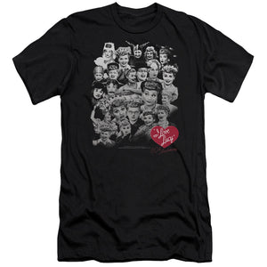 AN OFFCIALLY LICENSED I LOVE LUCY 60 YEARS OF FUN MEN'S PREMIUM SLIM FIT T-SHIRT BLACK