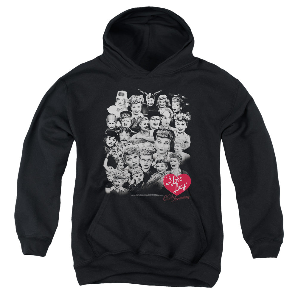 AN OFFCIALLY LICENSED I LOVE LUCY 60 YEARS OF FUN YOUTH HOODIE BLACK