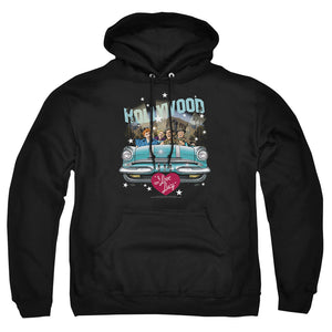 AN OFFCIALLY LICENSED I LOVE LUCY HOLLYWOOD ROAD TRIP ADULT UNISEX PULLOVER HOODIE BLACK