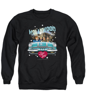 AN OFFCIALLY LICENSED I LOVE LUCY HOLLYWOOD ROAD TRIP ADULT UNISEX CREWNECK SWEATSHIRT BLACK