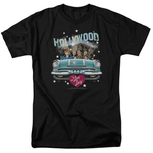 AN OFFCIALLY LICENSED I LOVE LUCY HOLLYWOOD ROAD TRIP MEN'S REGULAR FIT T-SHIRT BLACK