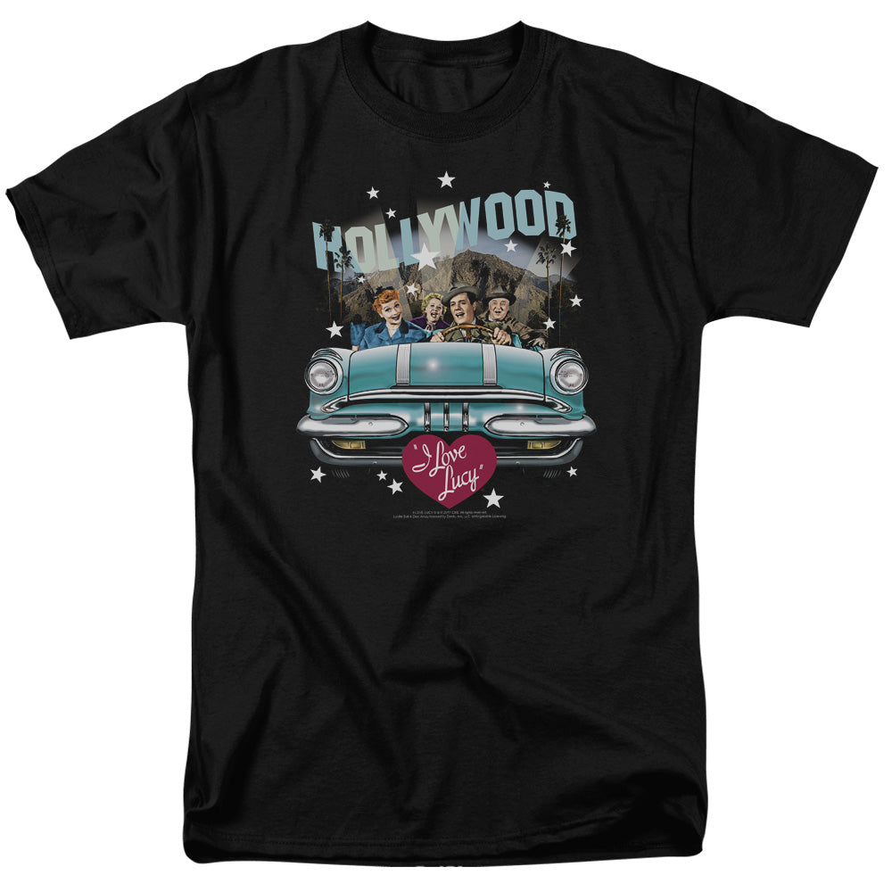 AN OFFCIALLY LICENSED I LOVE LUCY HOLLYWOOD ROAD TRIP MEN'S REGULAR FIT T-SHIRT BLACK