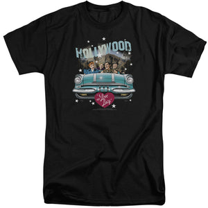 AN OFFCIALLY LICENSED I LOVE LUCY HOLLYWOOD ROAD TRIP MEN'S TALL FIT T-SHIRT BLACK
