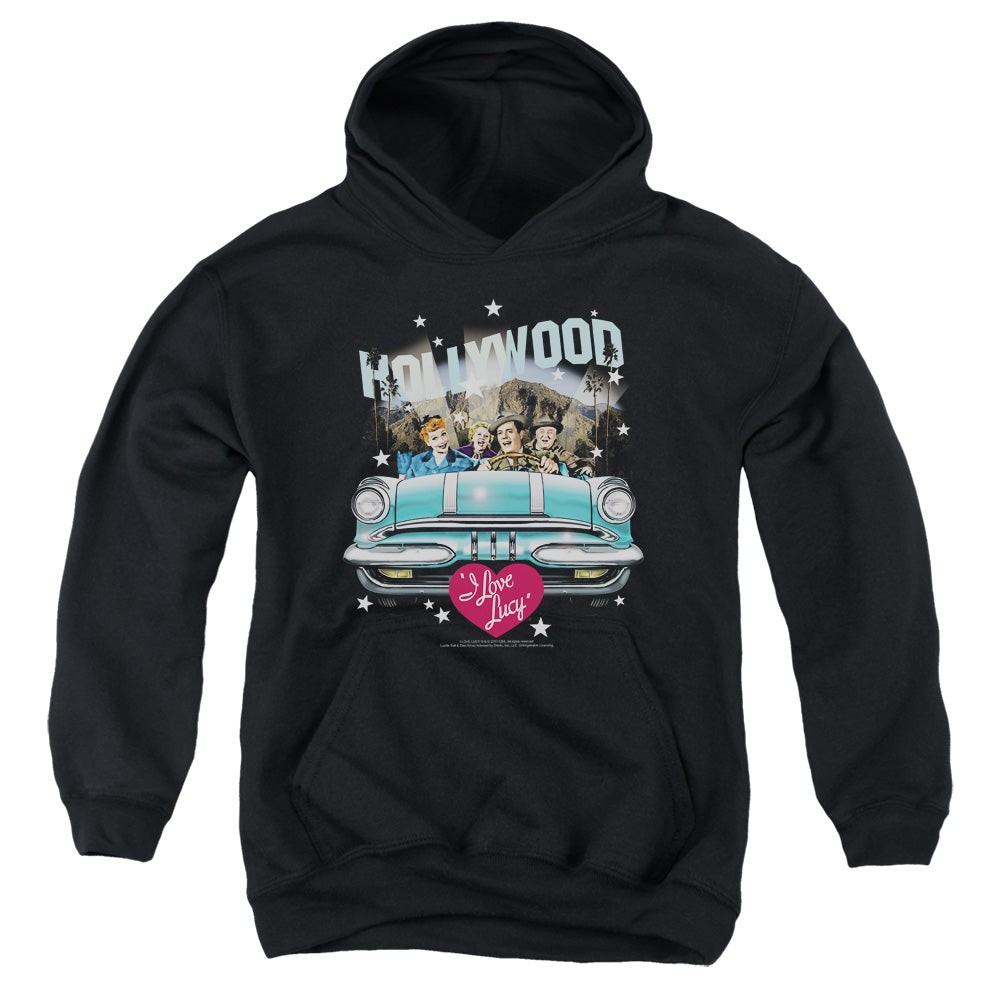 AN OFFCIALLY LICENSED I LOVE LUCY HOLLYWOOD ROAD TRIP YOUTH HOODIE BLACK