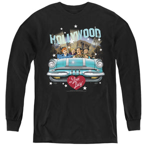 AN OFFCIALLY LICENSED I LOVE LUCY HOLLYWOOD ROAD TRIP YOUTH LONG SLEEVE T-SHIRT BLACK