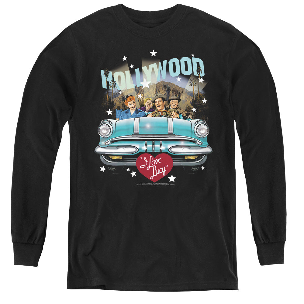 AN OFFCIALLY LICENSED I LOVE LUCY HOLLYWOOD ROAD TRIP YOUTH LONG SLEEVE T-SHIRT BLACK