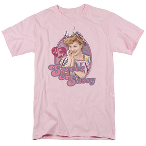 AN OFFCIALLY LICENSED I LOVE LUCY SWEET & SASSY MEN'S REGULAR FIT T-SHIRT PINK