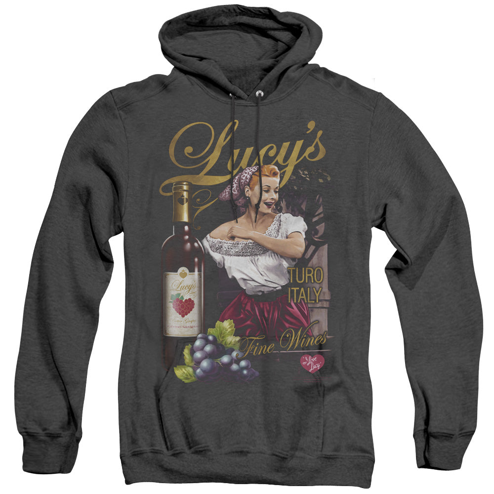 AN OFFCIALLY LICENSED I LOVE LUCY BITTER GRAPES ADULT UNISEX HEATHER PULLOVER HOODIE BLACK