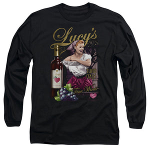 AN OFFCIALLY LICENSED I LOVE LUCY BITTER GRAPES MEN'S LONG SLEEVE T-SHIRT BLACK