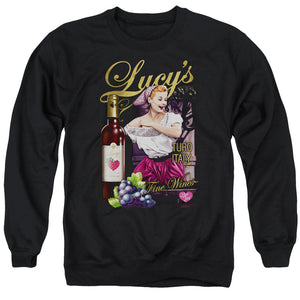 AN OFFCIALLY LICENSED I LOVE LUCY BITTER GRAPES ADULT UNISEX CREWNECK SWEATSHIRT BLACK