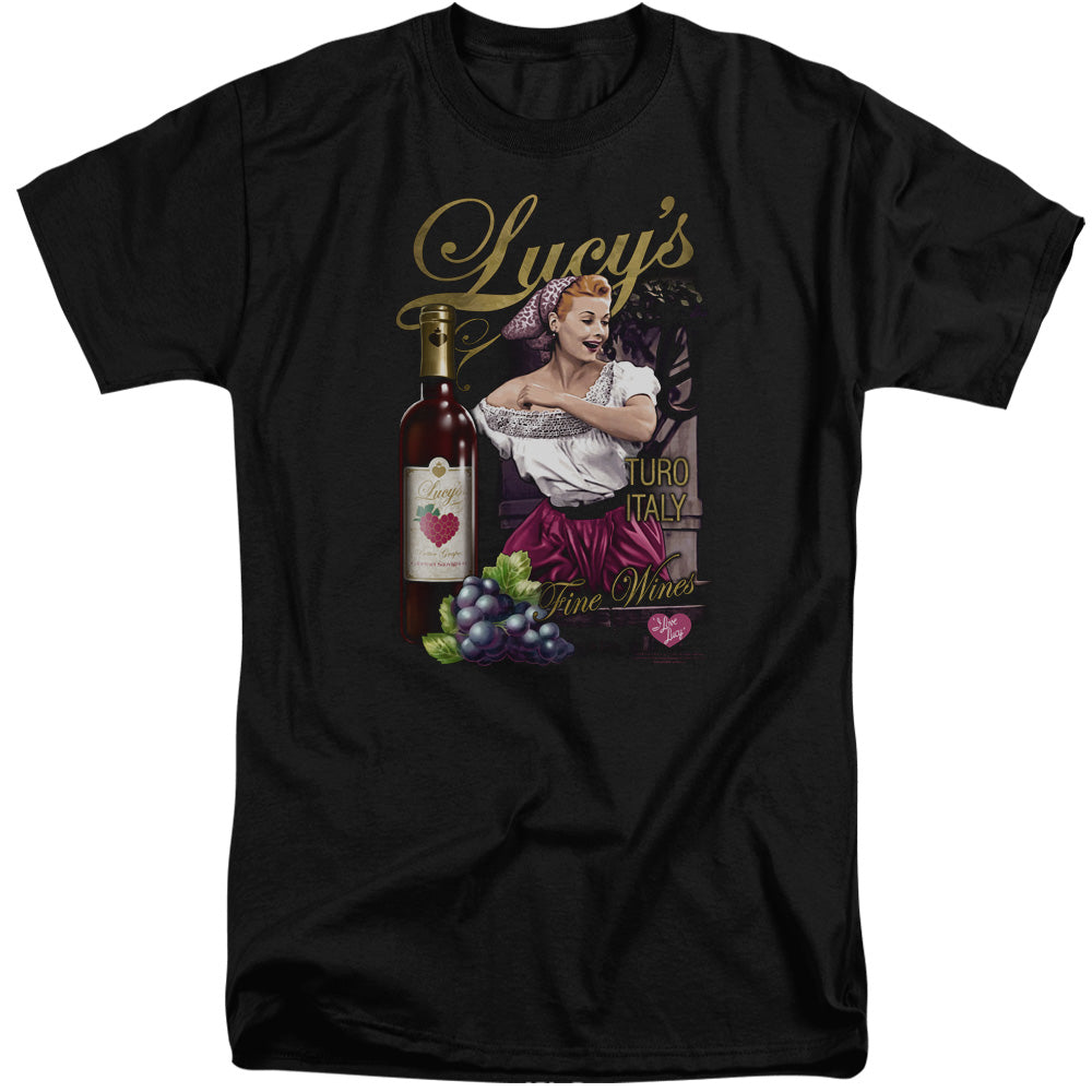 AN OFFCIALLY LICENSED I LOVE LUCY BITTER GRAPES MEN'S TALL FIT T-SHIRT BLACK