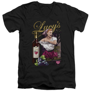 AN OFFCIALLY LICENSED I LOVE LUCY BITTER GRAPES MEN'S V-NECK T-SHIRT BLACK