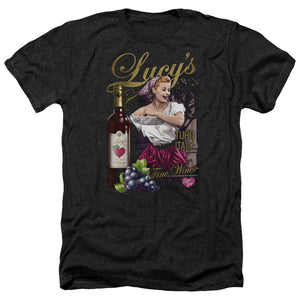 AN OFFCIALLY LICENSED I LOVE LUCY BITTER GRAPES MEN'S HEATHER T-SHIRT CHARCOAL