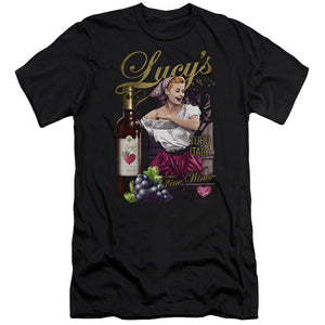 AN OFFCIALLY LICENSED I LOVE LUCY BITTER GRAPES MEN'S PREMIUM SLIM FIT T-SHIRT BLACK