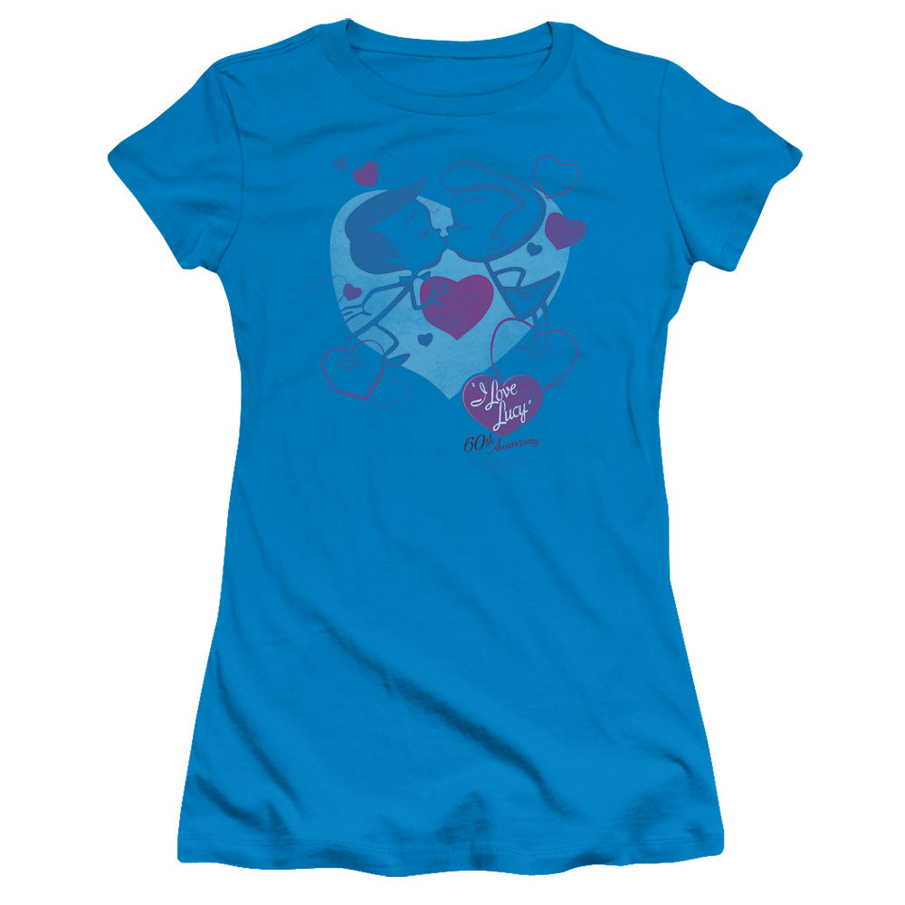 I Love Lucy Cartoon Kiss Licensed Women's T-Shirt Juniors SM-XL
