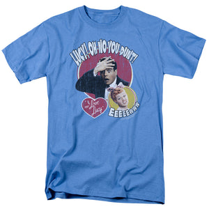 AN OFFCIALLY LICENSED I LOVE LUCY YELLING IN SPANISH MEN'S REGULAR FIT T-SHIRT CAROLINA BLUE
