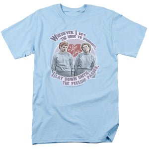 AN OFFCIALLY LICENSED I LOVE LUCY LUCYS WORKOUT MEN'S REGULAR FIT T-SHIRT LIGHT BLUE