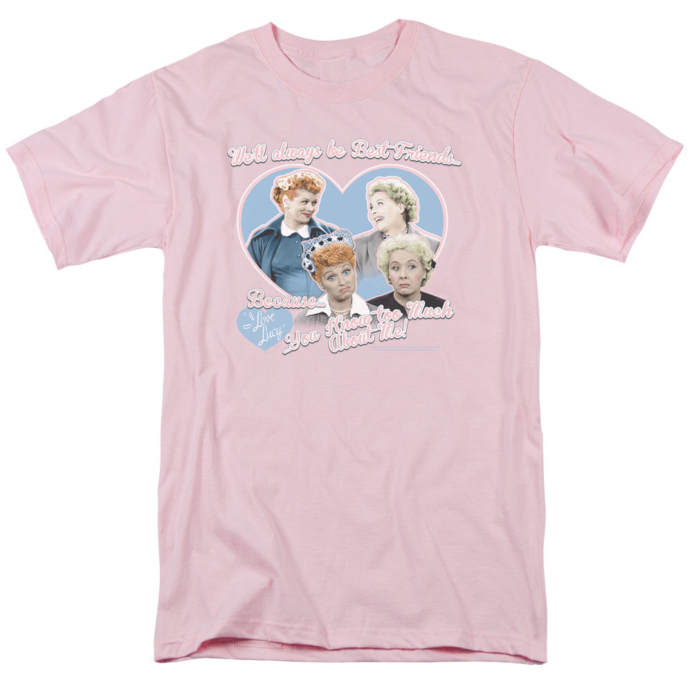AN OFFCIALLY LICENSED I LOVE LUCY ALWAYS BEST FRIENDS MEN'S REGULAR FIT T-SHIRT PINK