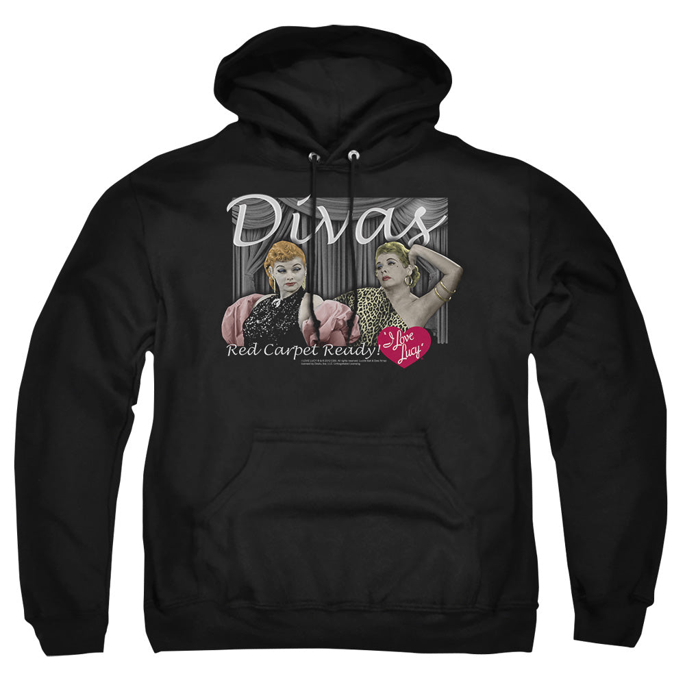 AN OFFCIALLY LICENSED I LOVE LUCY DIVAS ADULT UNISEX PULLOVER HOODIE BLACK