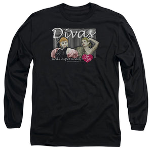 AN OFFCIALLY LICENSED I LOVE LUCY DIVAS MEN'S LONG SLEEVE T-SHIRT BLACK