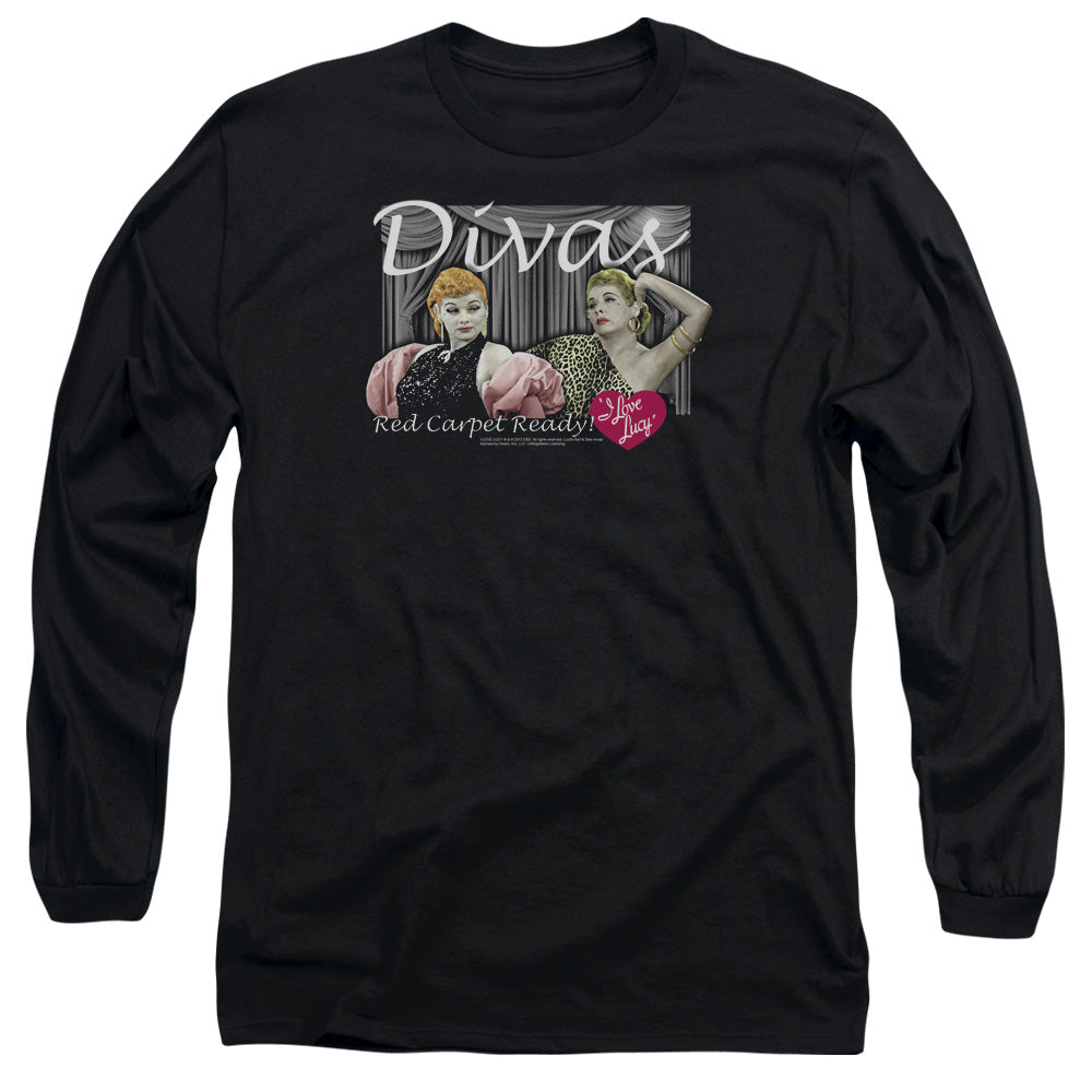 AN OFFCIALLY LICENSED I LOVE LUCY DIVAS MEN'S LONG SLEEVE T-SHIRT BLACK