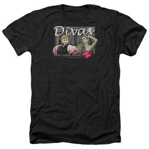 AN OFFCIALLY LICENSED I LOVE LUCY DIVAS MEN'S HEATHER T-SHIRT CHARCOAL