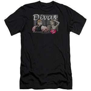 AN OFFCIALLY LICENSED I LOVE LUCY DIVAS MEN'S PREMIUM SLIM FIT T-SHIRT BLACK