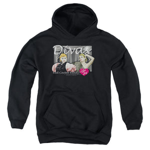 AN OFFCIALLY LICENSED I LOVE LUCY DIVAS YOUTH HOODIE BLACK