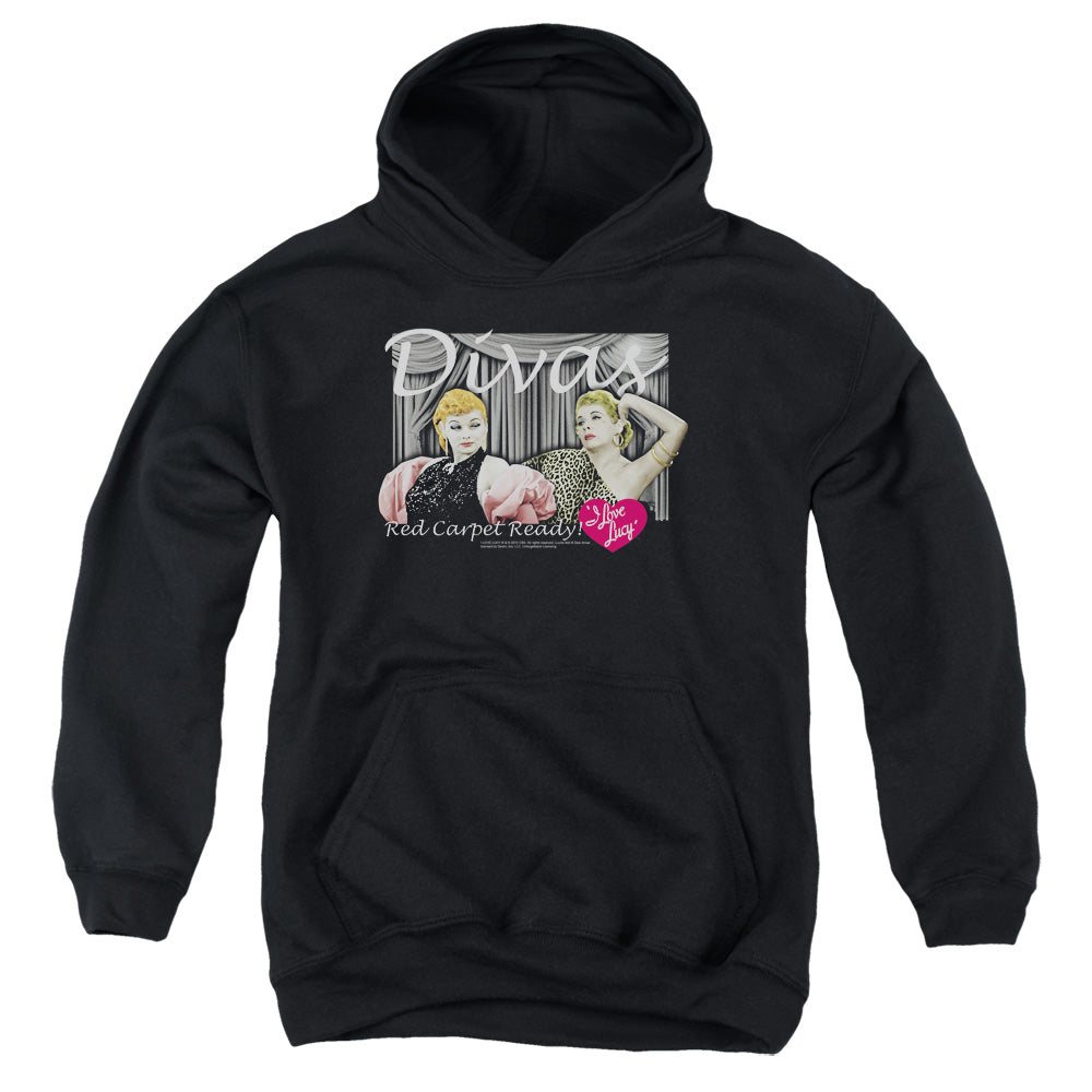 AN OFFCIALLY LICENSED I LOVE LUCY DIVAS YOUTH HOODIE BLACK