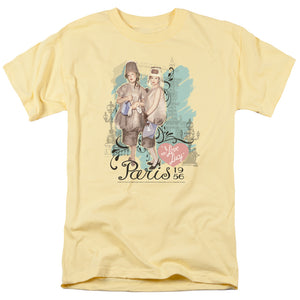 AN OFFCIALLY LICENSED I LOVE LUCY PARIS DRESS MEN'S REGULAR FIT T-SHIRT BANANA